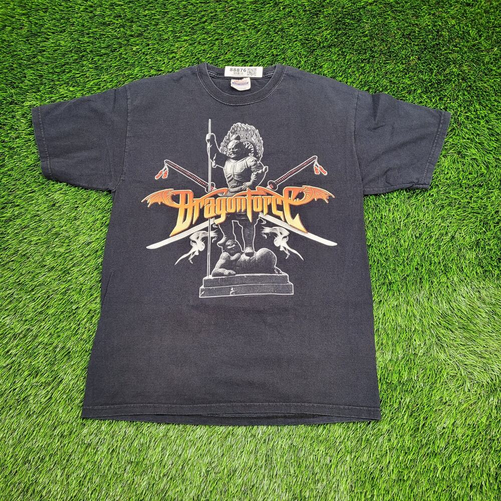 Y2K DragonForce Graphic Tee Men's Small Heavy Metal Concert Tour Shirt